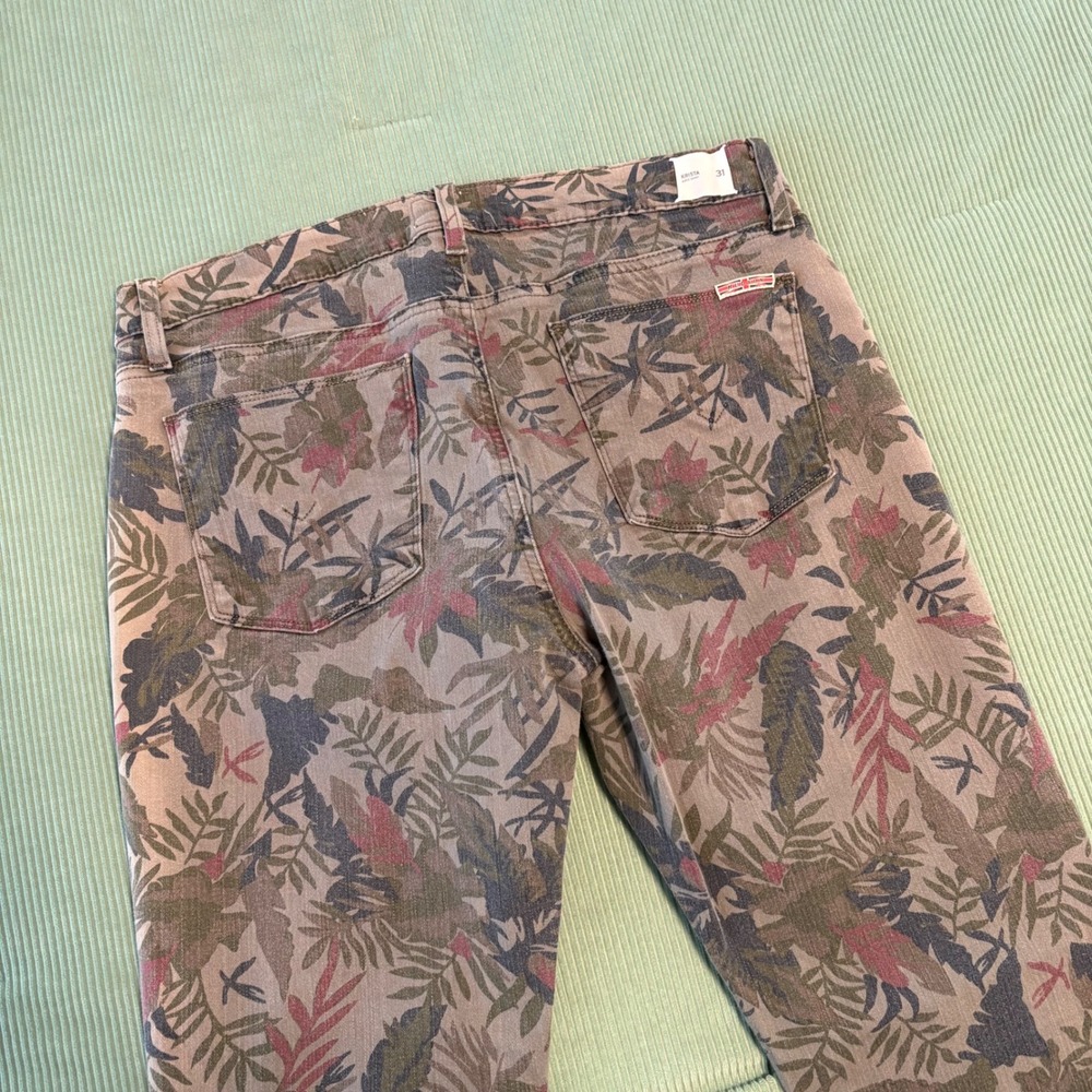 Hudson Krista Super Skinny Pants Floral Print Green Pink Blue Women's Size 31‎ - Picture 2 of 10